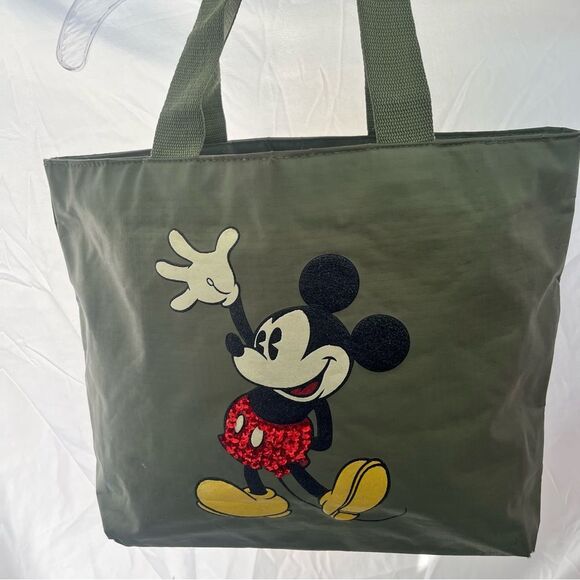 Avon-Disney Collab Handbags - Mickey Mouse Olive Green Tote Bag Vintage
